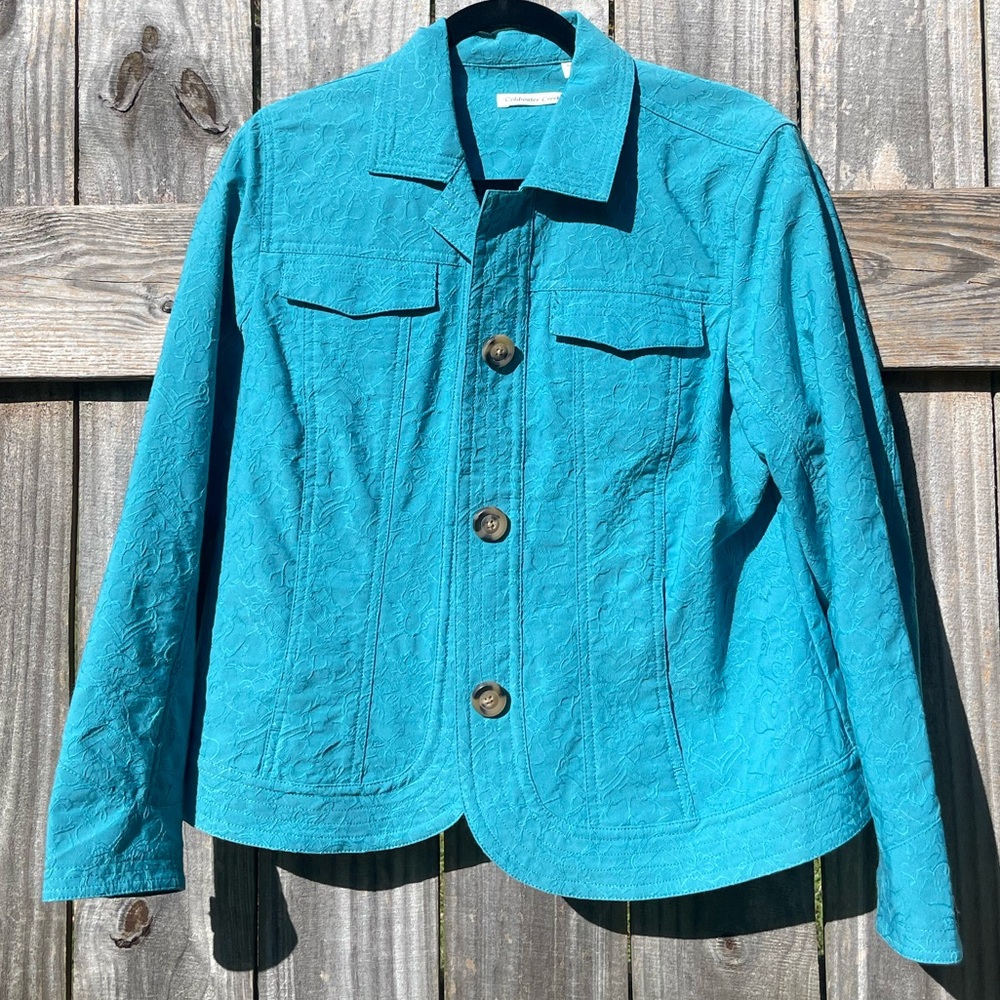 Coldwater Creek Women's Teal Jacket Size 14P - Picture 1 of 13